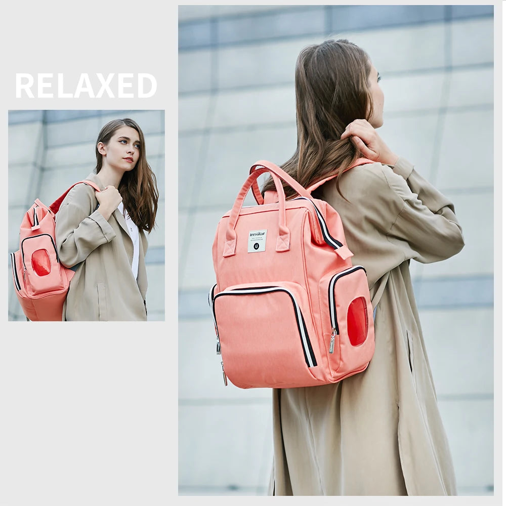 Insular Brand Nappy Backpack Bag Mummy Large Capacity Stroller Bag Mom Baby Multi-function Waterproof Outdoor Travel Diaper Bags
