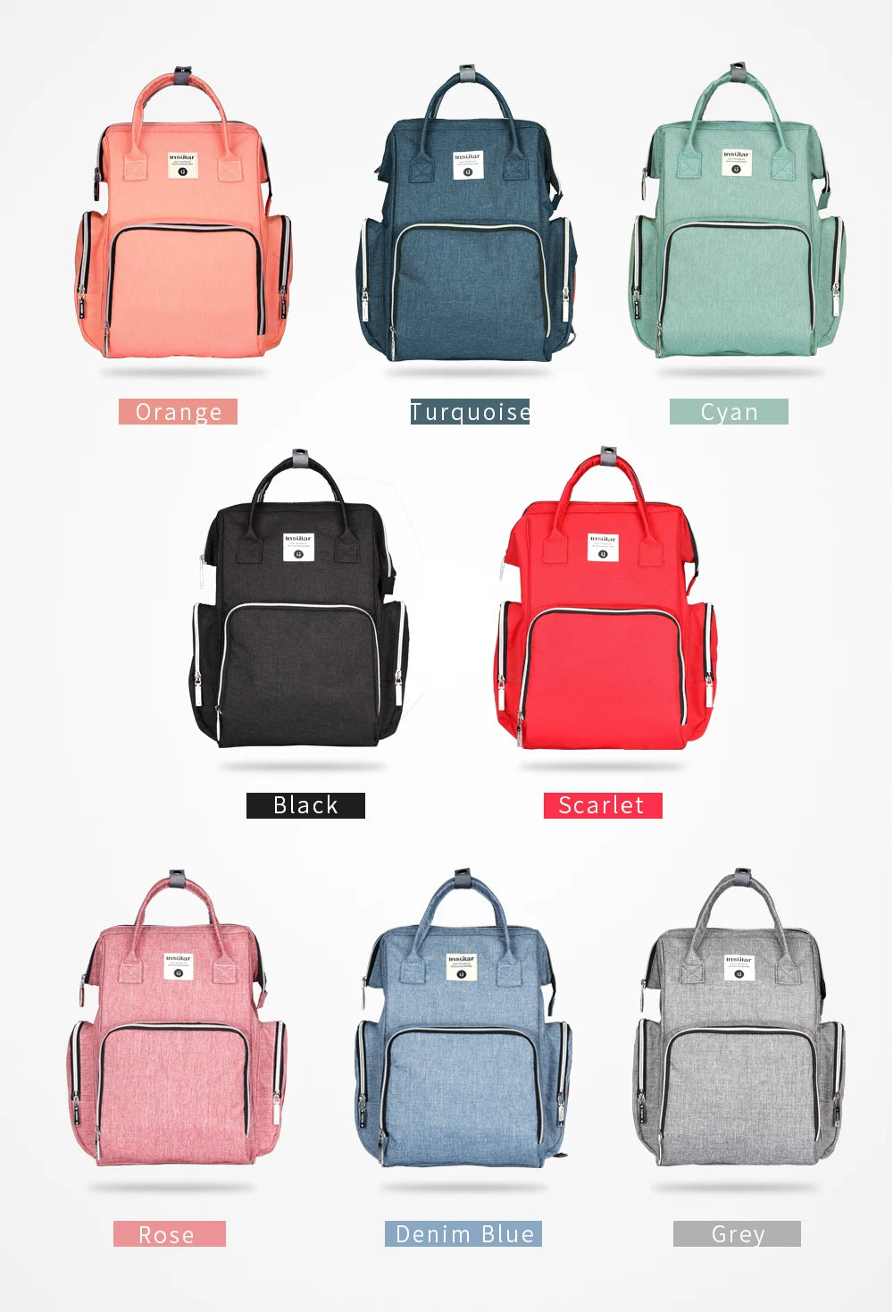Insular Brand Nappy Backpack Bag Mummy Large Capacity Stroller Bag Mom Baby Multi-function Waterproof Outdoor Travel Diaper Bags