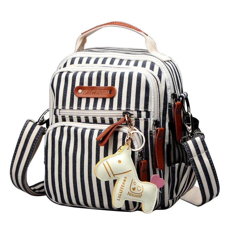 Sac à langer rayé pour femme, sac à langer tendance et imperméable pour maman, sac à dos de voyage pour bébé, sac à main multifonction pour soins infirmiers