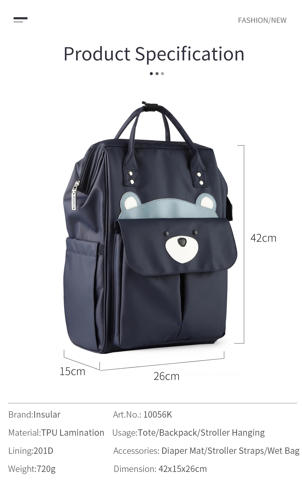 Insular Brand Nappy Backpack Bag Mummy Large Capacity Stroller Bag Mom Baby Multi-function Waterproof Outdoor Travel Diaper Bags