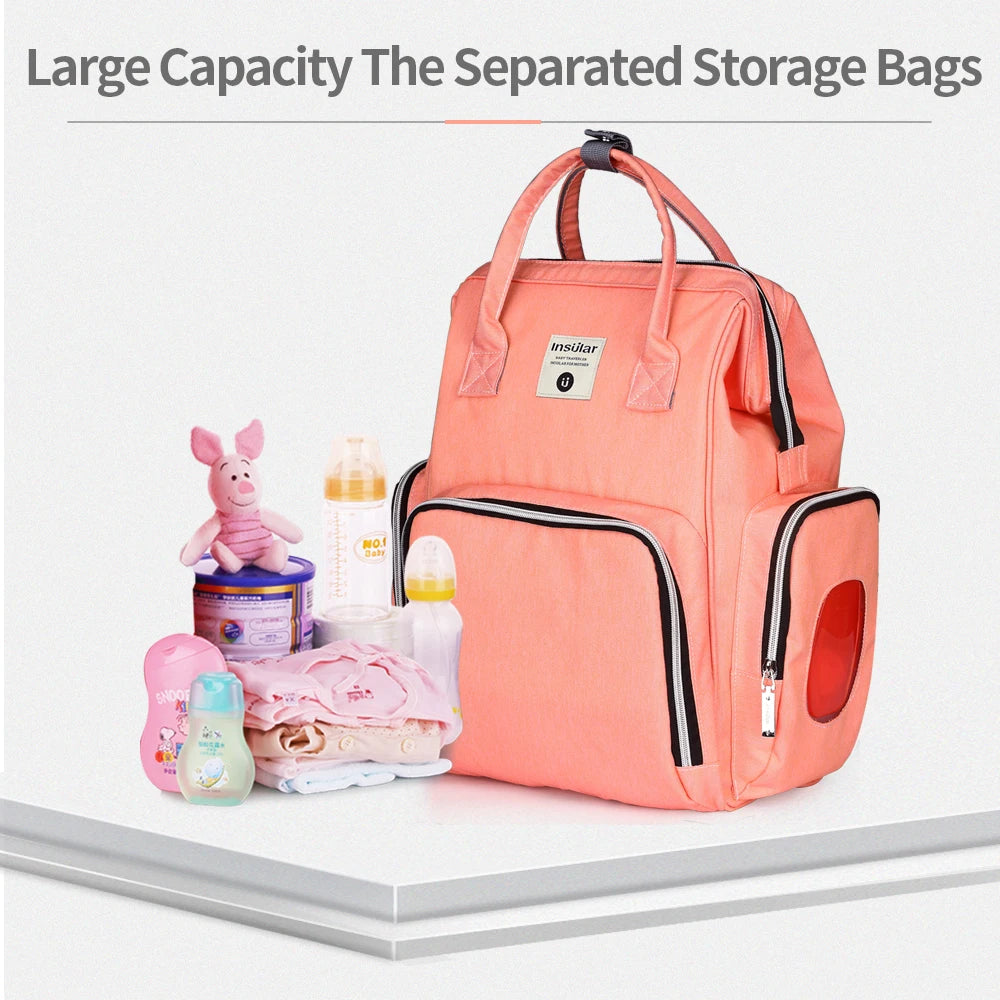Insular Brand Nappy Backpack Bag Mummy Large Capacity Stroller Bag Mom Baby Multi-function Waterproof Outdoor Travel Diaper Bags
