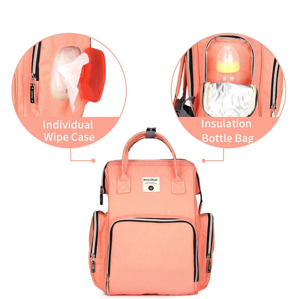 Insular Brand Nappy Backpack Bag Mummy Large Capacity Stroller Bag Mom Baby Multi-function Waterproof Outdoor Travel Diaper Bags