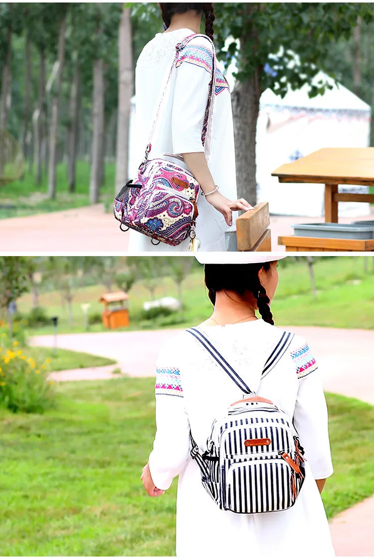 Sac à langer rayé pour femme, sac à langer tendance et imperméable pour maman, sac à dos de voyage pour bébé, sac à main multifonction pour soins infirmiers