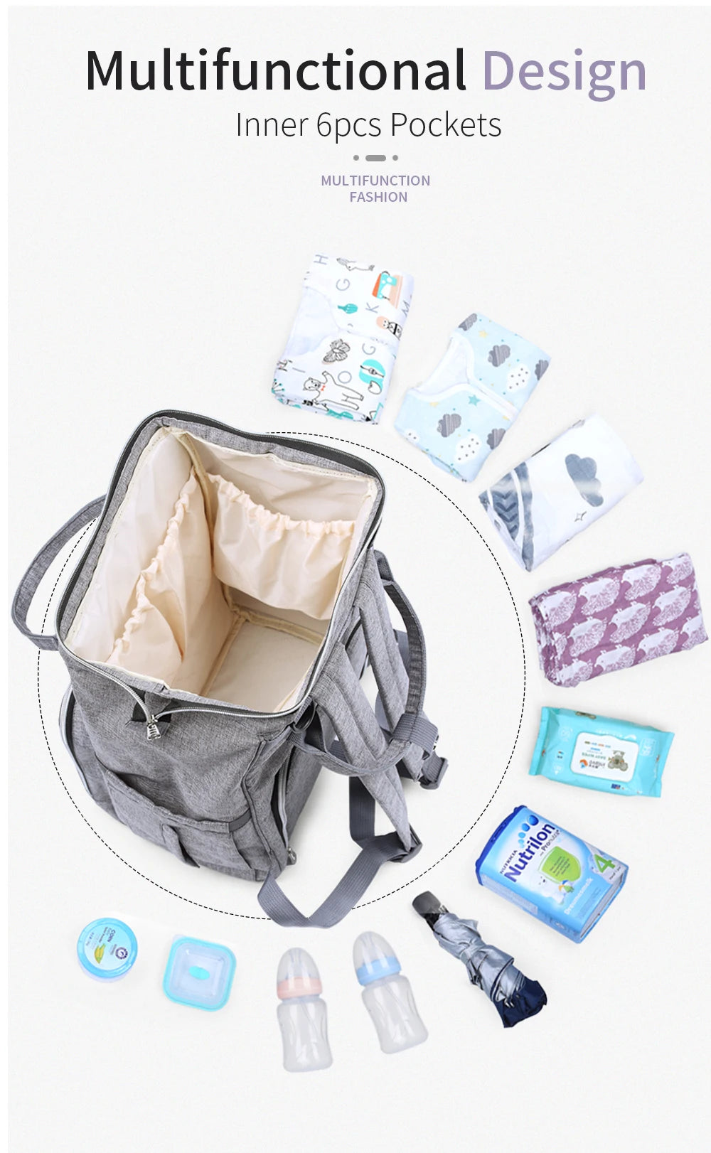 Insular Brand Nappy Backpack Bag Mummy Large Capacity Stroller Bag Mom Baby Multi-function Waterproof Outdoor Travel Diaper Bags