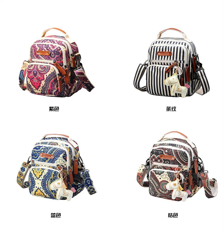 Sac à langer rayé pour femme, sac à langer tendance et imperméable pour maman, sac à dos de voyage pour bébé, sac à main multifonction pour soins infirmiers