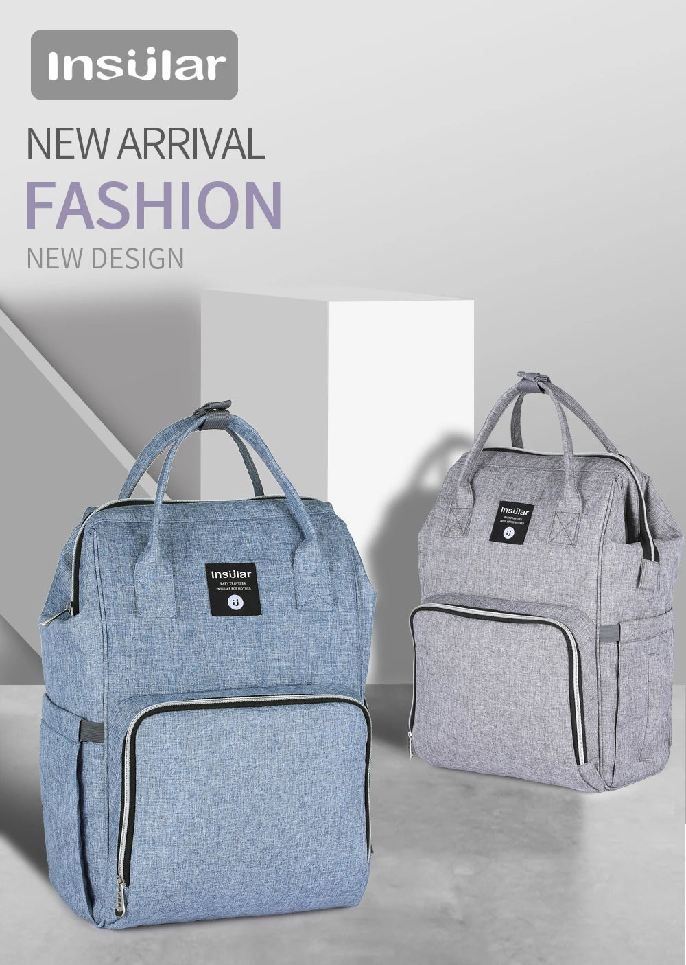 Insular Brand Nappy Backpack Bag Mummy Large Capacity Stroller Bag Mom Baby Multi-function Waterproof Outdoor Travel Diaper Bags