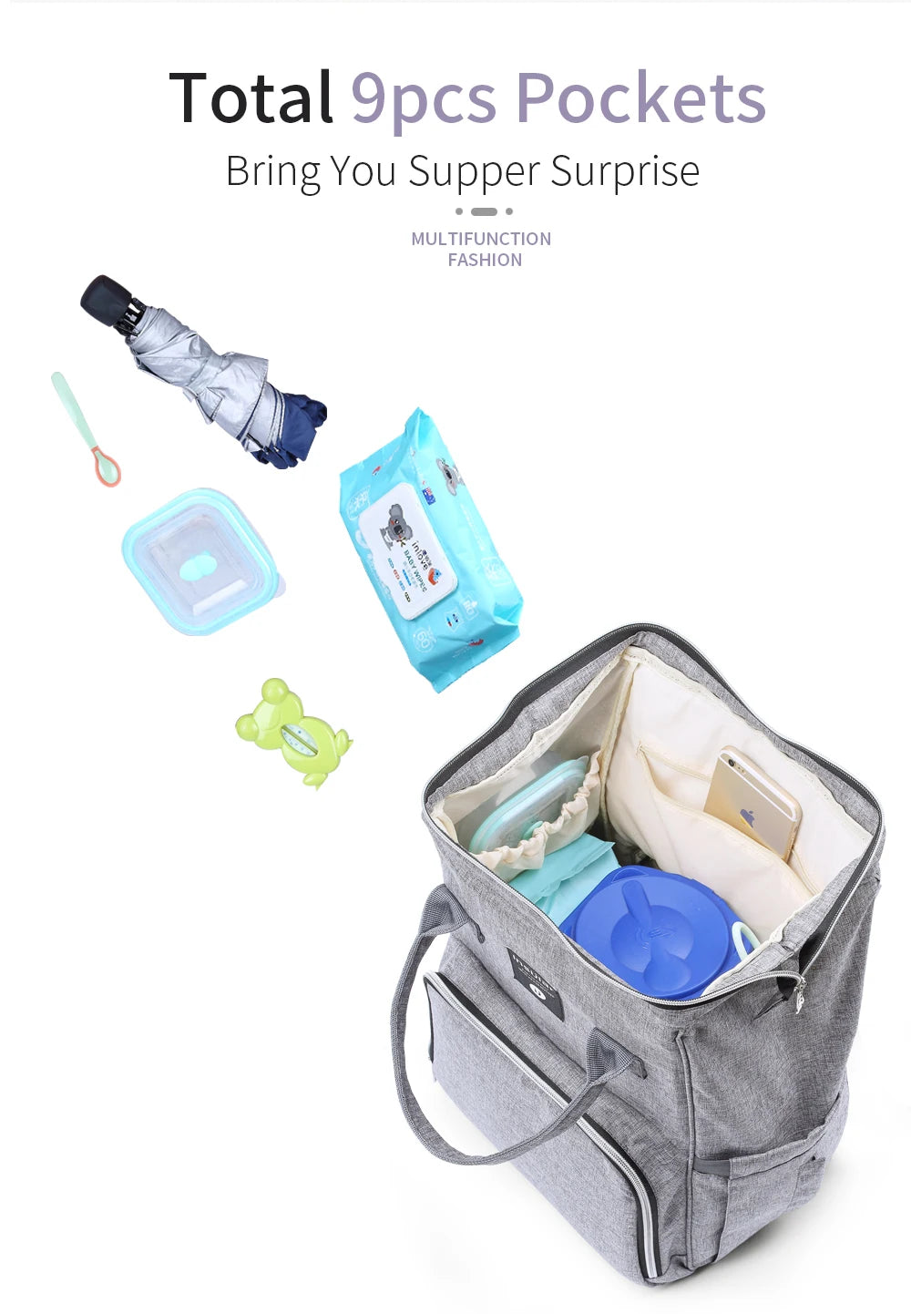 Insular Brand Nappy Backpack Bag Mummy Large Capacity Stroller Bag Mom Baby Multi-function Waterproof Outdoor Travel Diaper Bags