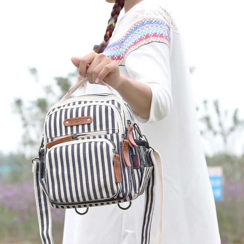 Sac à langer rayé pour femme, sac à langer tendance et imperméable pour maman, sac à dos de voyage pour bébé, sac à main multifonction pour soins infirmiers