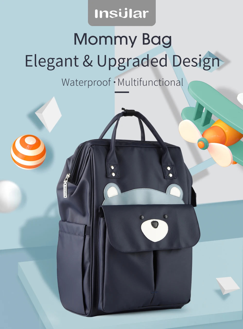 Insular Brand Nappy Backpack Bag Mummy Large Capacity Stroller Bag Mom Baby Multi-function Waterproof Outdoor Travel Diaper Bags
