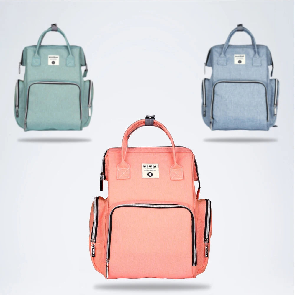 Insular Brand Nappy Backpack Bag Mummy Large Capacity Stroller Bag Mom Baby Multi-function Waterproof Outdoor Travel Diaper Bags