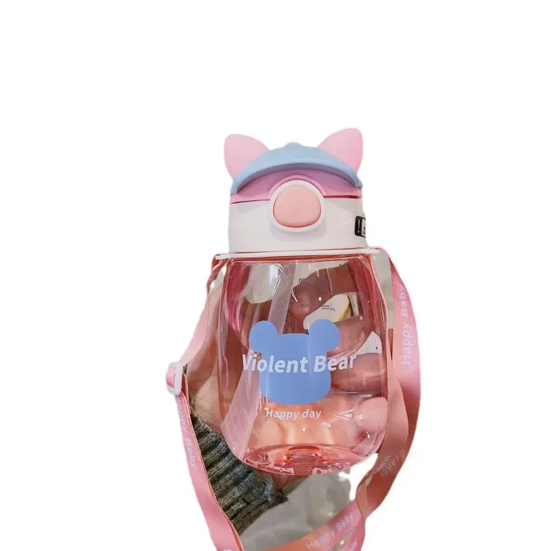 Kids Water Sippy Cup Creative Cartoon Baby Feeding Cups with Straws Leakproof Water Bottles Outdoor Childrens Cup