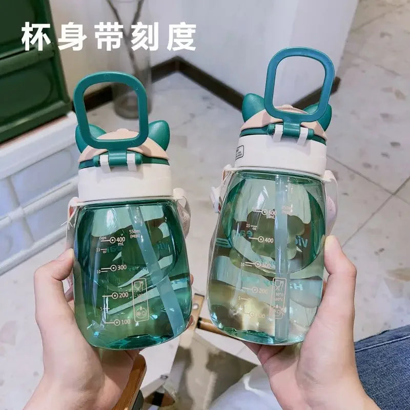 Kids Water Sippy Cup Creative Cartoon Baby Feeding Cups with Straws Leakproof Water Bottles Outdoor Childrens Cup