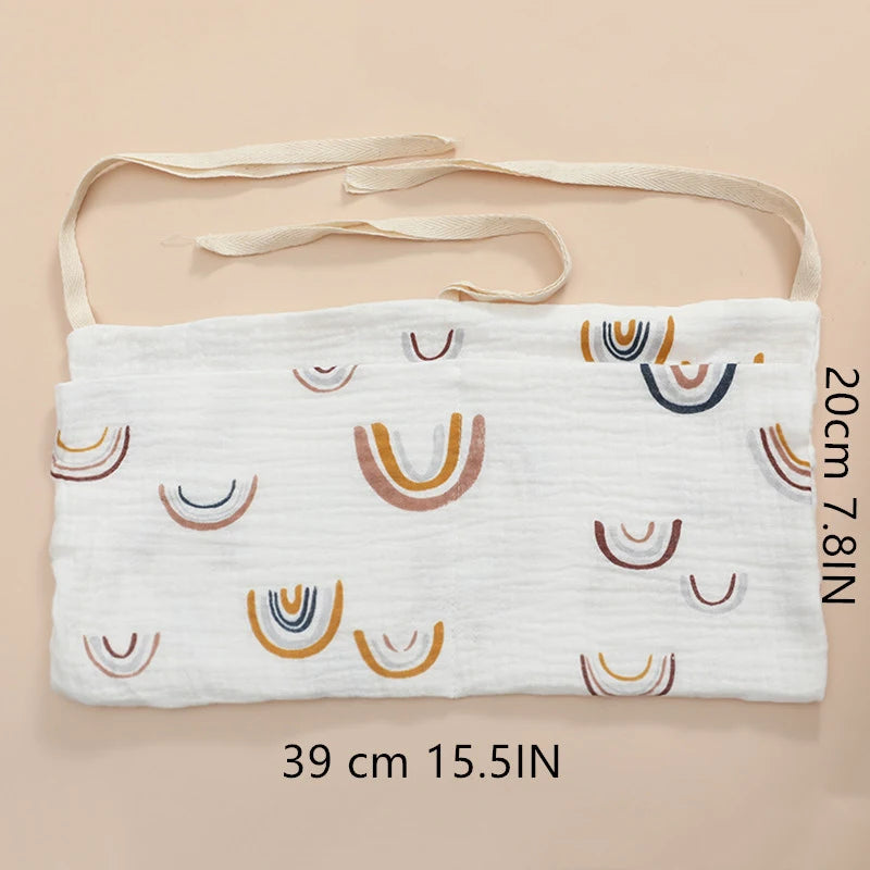 Bedside Diaper Bag Cute Cartoon Print Baby Disposable Diaper Storage Bag Handbag Baby Boys Girls Bottle Trolley Hanging Bag New