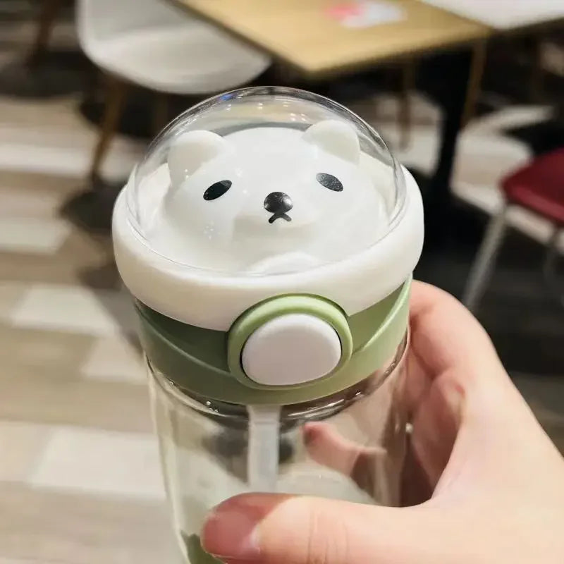 550/650ml Cute Plastic Water Bottle for Drinking Portable Sport Tea Cup Kitchen Tools Kids Water Bottle for School Transparent