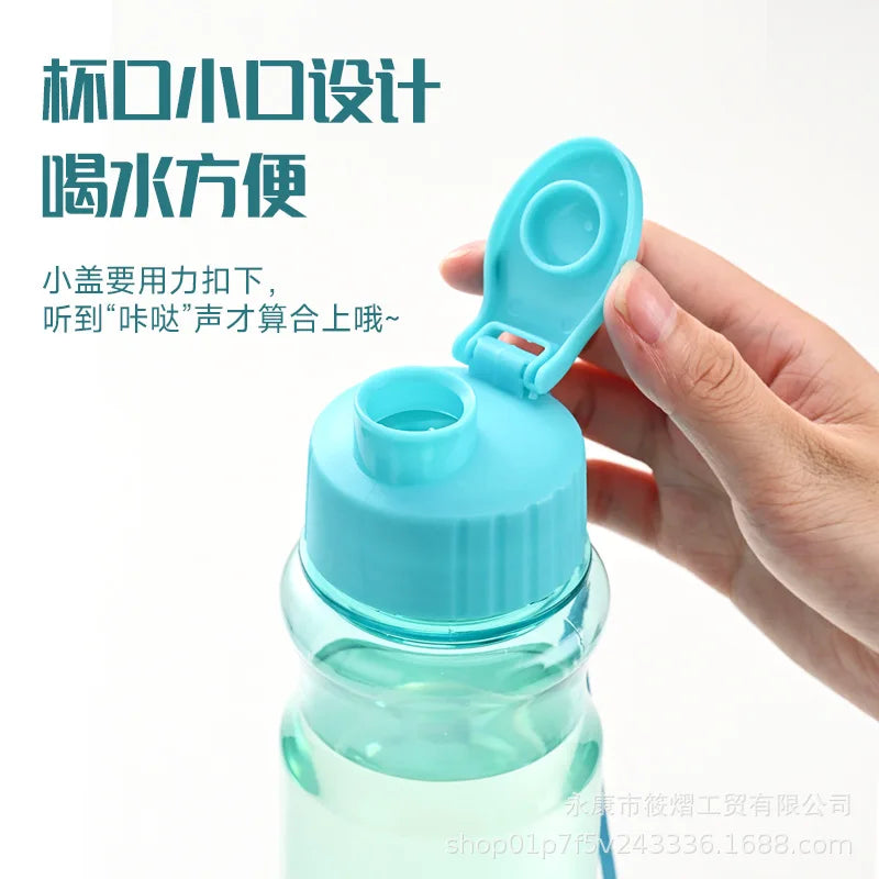 650ml Plastic Water Bottle for Drinking Portable Sport Tea Coffee Cup Kitchen Tools Kids Water Bottle for School Transparent