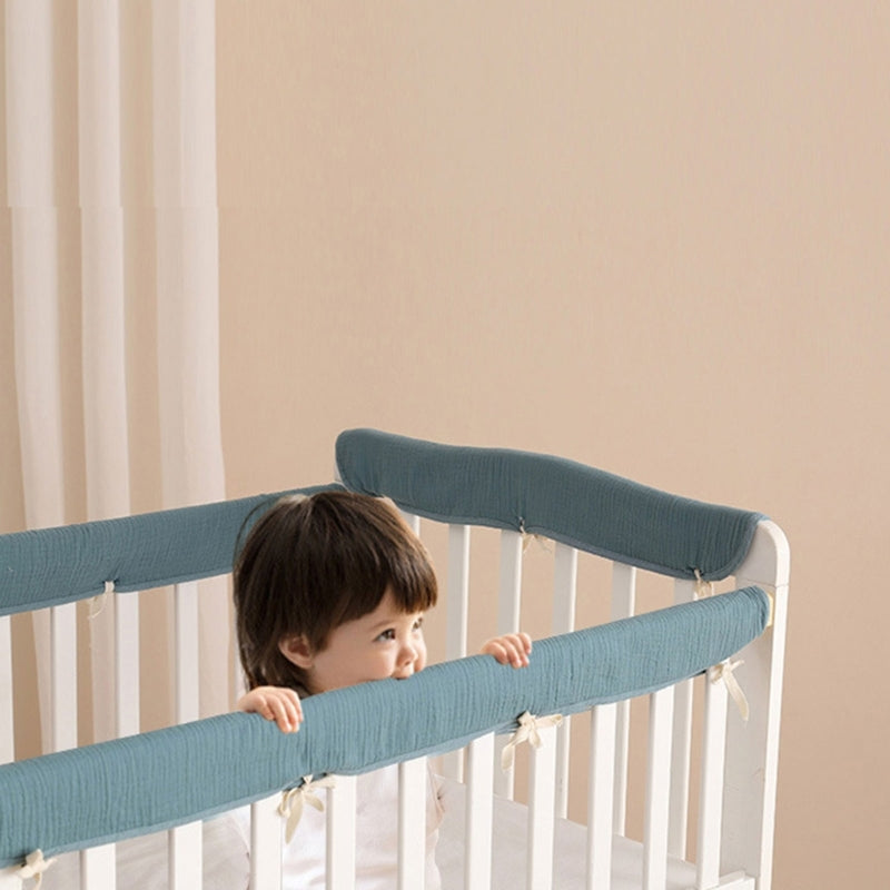 Baby Bed SoftEdge Protector Baby Crib Rail Cover Protector Set Wrapped Rail Cover Crib Rail Guard Anti-Collision Strip A2UB