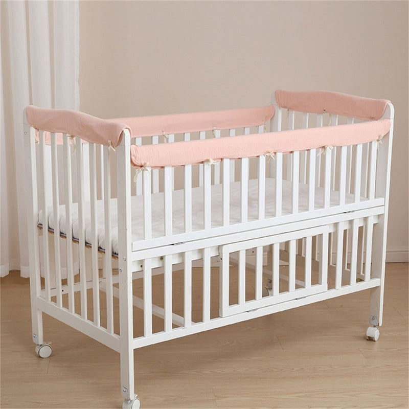 Baby Bed SoftEdge Protector Baby Crib Rail Cover Protector Set Wrapped Rail Cover Crib Rail Guard Anti-Collision Strip A2UB