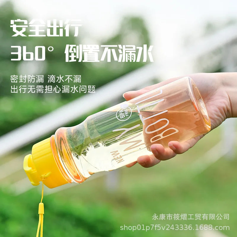 650ml Plastic Water Bottle for Drinking Portable Sport Tea Coffee Cup Kitchen Tools Kids Water Bottle for School Transparent