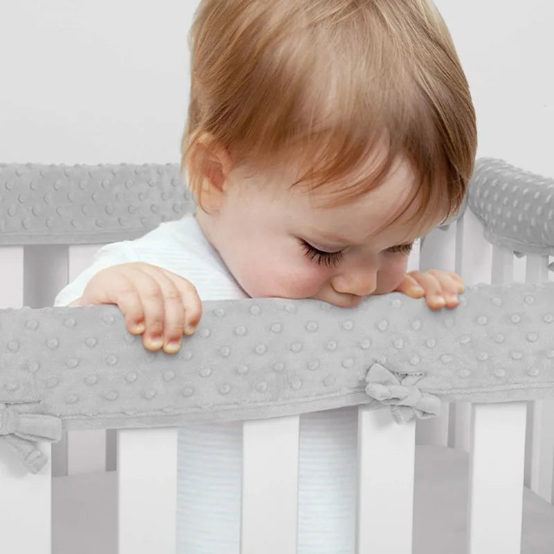 Barrière de protection en polaire à bulles pour lit de bébé, ensemble de 3 pièces de barrière de protection pour produit de soins pour bébé, housse de barrière de lit anti-collision