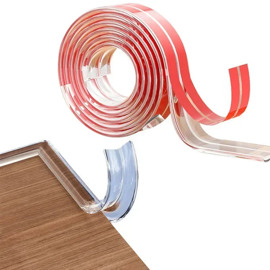 Bande de protection transparente en PVC pour bébé avec ruban adhésif double face anti-choc pour enfants, protection de bord de table et de meubles, protection d'angle en L