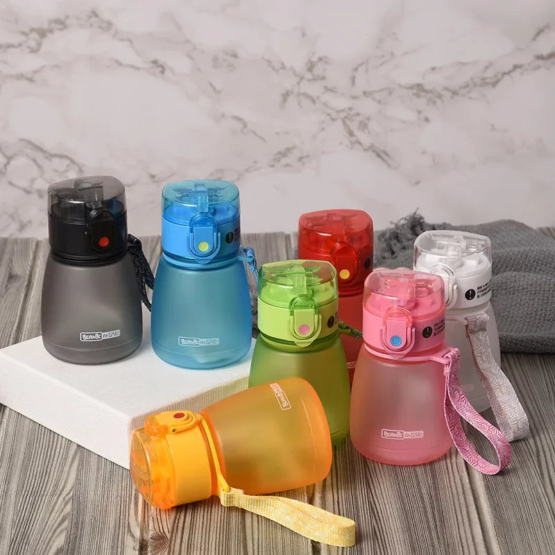 Straw Water Bottles Child Pipette With Rope Strap Handle Plastic Straw Prevent Leakage Plastic Water Bottle 320ml Portable Cup