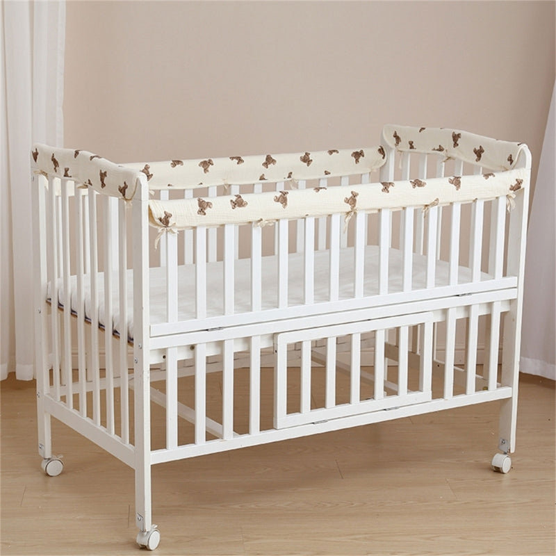 Baby Bed SoftEdge Protector Baby Crib Rail Cover Protector Set Wrapped Rail Cover Crib Rail Guard Anti-Collision Strip A2UB