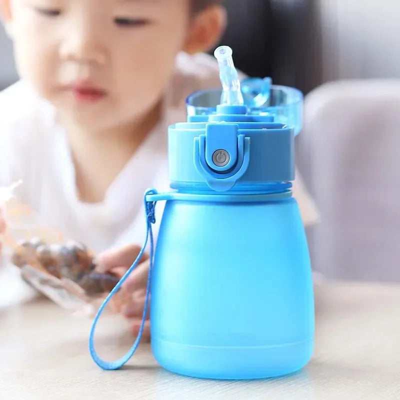 Straw Water Bottles Child Pipette With Rope Strap Handle Plastic Straw Prevent Leakage Plastic Water Bottle 320ml Portable Cup