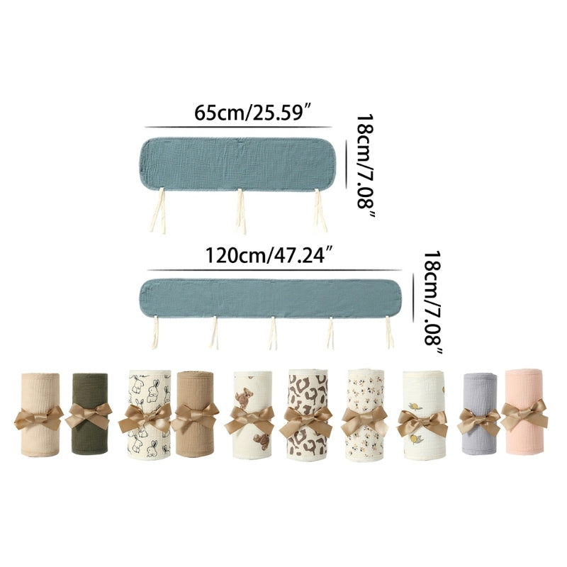 Baby Bed SoftEdge Protector Baby Crib Rail Cover Protector Set Wrapped Rail Cover Crib Rail Guard Anti-Collision Strip A2UB