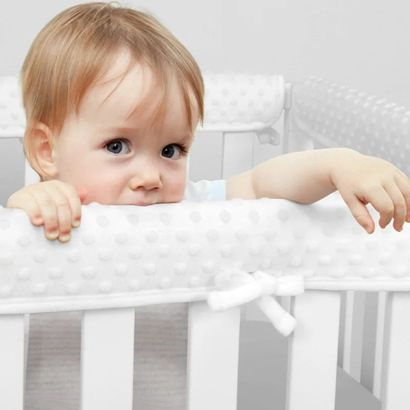 Barrière de protection en polaire à bulles pour lit de bébé, ensemble de 3 pièces de barrière de protection pour produit de soins pour bébé, housse de barrière de lit anti-collision