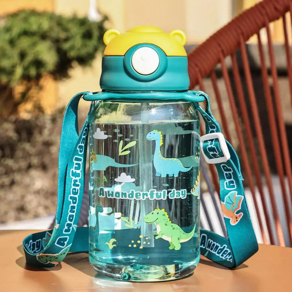 650ml Cute Kids Water Bottle With Straw Free BPA Leakproof Outdoor Portable Children's Cups School Water Bottle For Childre U4I8