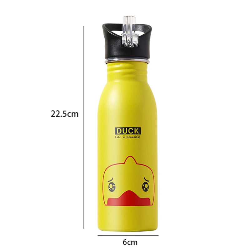 Bouteille d'eau portable en acier inoxydable pour cyclisme, camping, bouilloire, pour enfants, Kawaii, pour le sport, pour eau froide