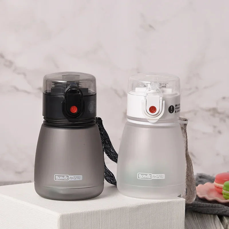 Straw Water Bottles Child Pipette With Rope Strap Handle Plastic Straw Prevent Leakage Plastic Water Bottle 320ml Portable Cup