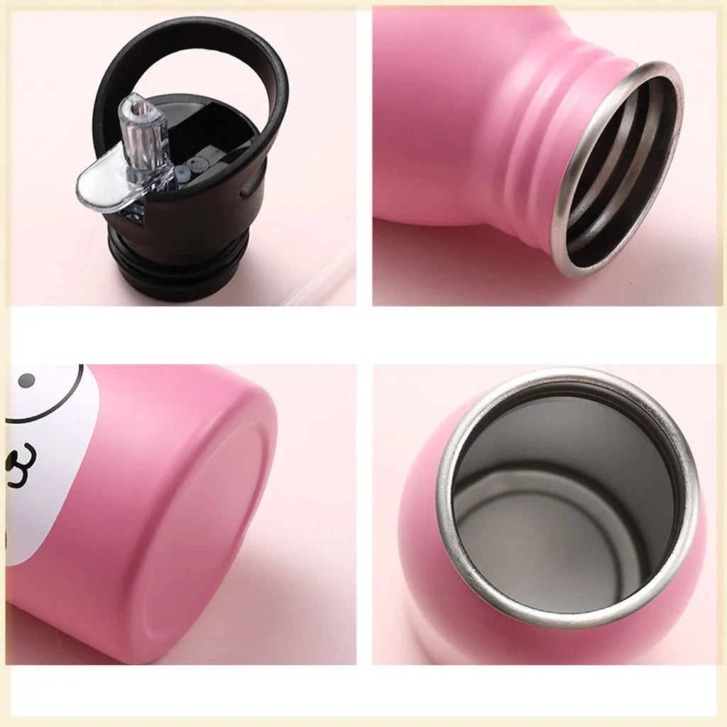 Bouteille d'eau portable en acier inoxydable pour cyclisme, camping, bouilloire, pour enfants, Kawaii, pour le sport, pour eau froide