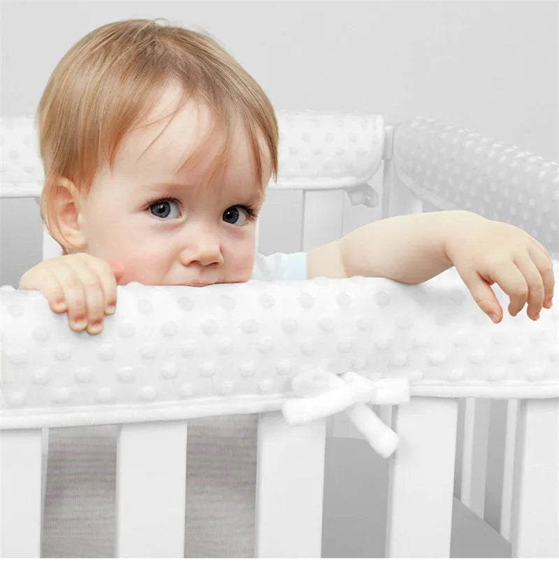 Barrière de protection en polaire à bulles pour lit de bébé, ensemble de 3 pièces de barrière de protection pour produit de soins pour bébé, housse de barrière de lit anti-collision