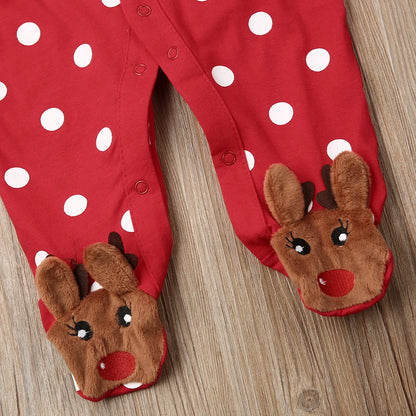  "Festive Baby Deer Romper - My First Christmas Outfit (0-18M)"
