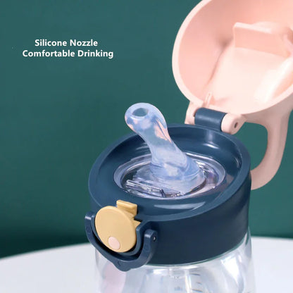 Bouteille d'eau pour enfants de 480 ml en matériau Tritan de haute qualité avec paille sans BPA