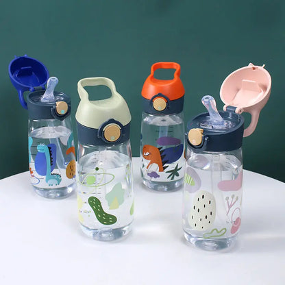 Bouteille d'eau pour enfants de 480 ml en matériau Tritan de haute qualité avec paille sans BPA