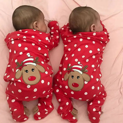  "Festive Baby Deer Romper - My First Christmas Outfit (0-18M)"